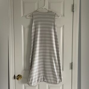 Woolino Sleep Sack Bag 18-36 M Months Organic Cotton Gray Taupe Stripe Zip